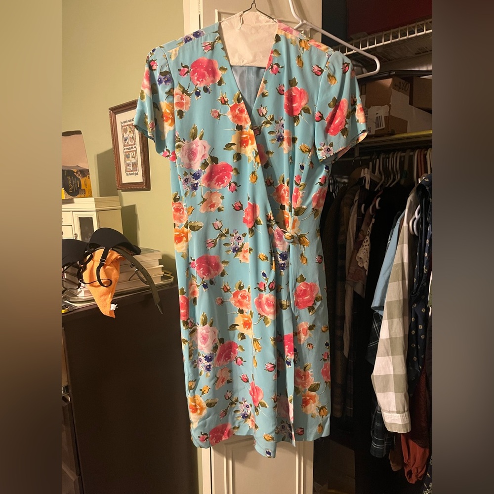 Floral Wrap Dress 100% Silk
